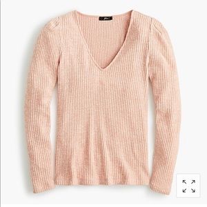 J crew puff sleeve rib knit top, sz s, NWT